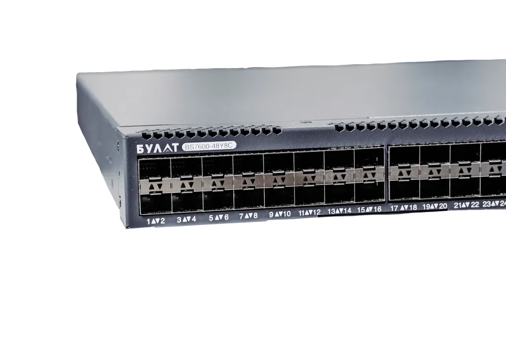 БУЛАТ BS7600-48Y8C — крупный план портов