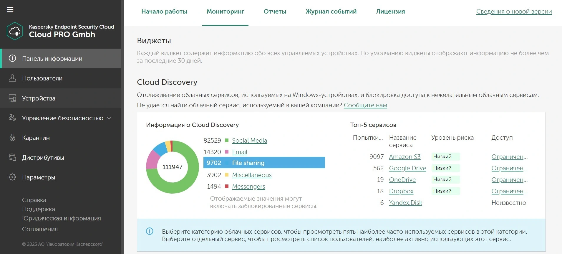 Единая консоль без собственного сервера управления — Kaspersky Endpoint Security Cloud