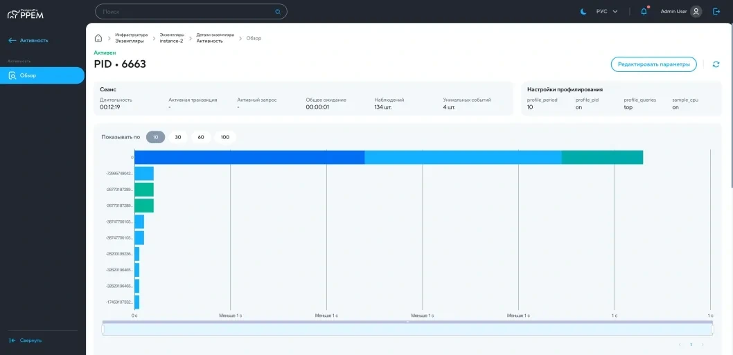 Анализ сеансов и ожиданий в Postgres Pro Enterprise Manager