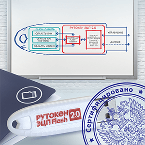 Рутокен ЭЦП 2.0 Flash, сертифицированный ФСТЭК